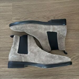 All Saints Markus Dark Sand Suede Chelsea Ankle Boots men 45